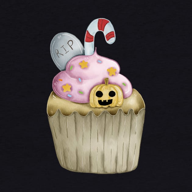 Halloween cute cupcake by Jenjane